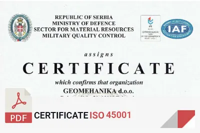 Sertifikat SRPS ISO 45001:2018
